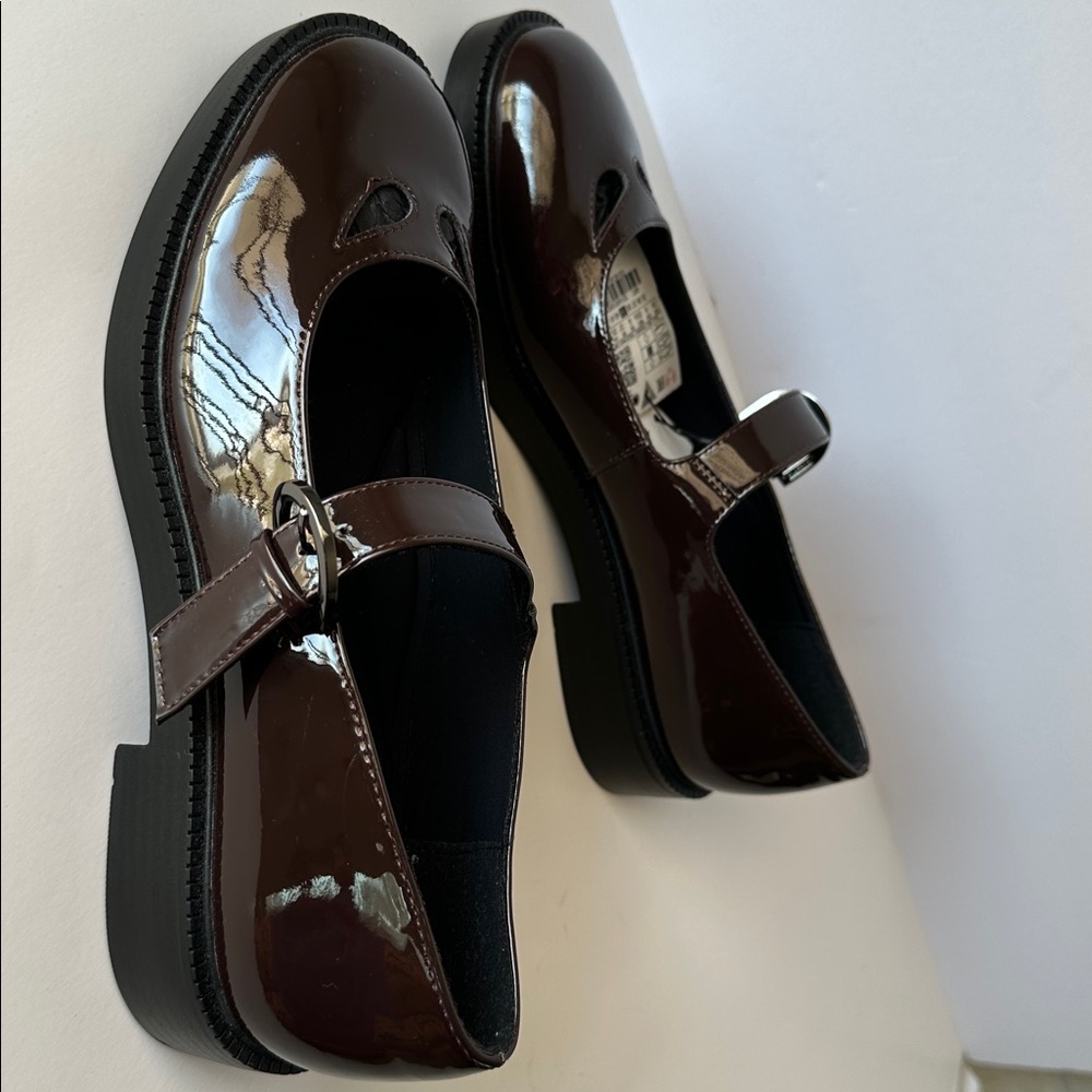 Zara Women’s Platform Mary Jane Shoes Size 8 Color Burgundy - Picture 5 of 17